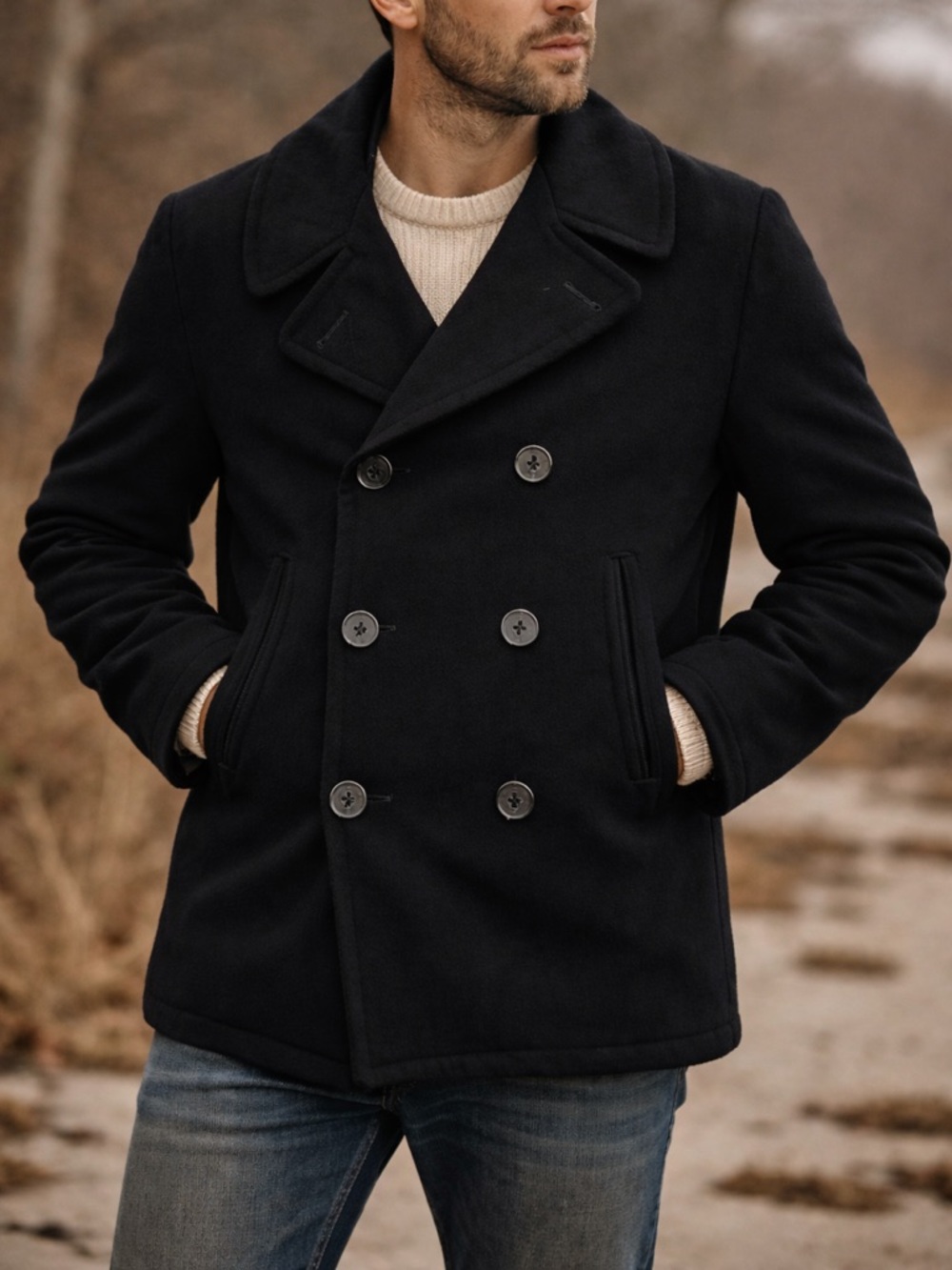 🇺🇸 Vintage 1983 U.S. Navy Wool Peacoat – Size 38S